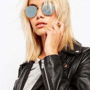 Ray-Ban Hexagonal Flat Lens Sunglasses Silver